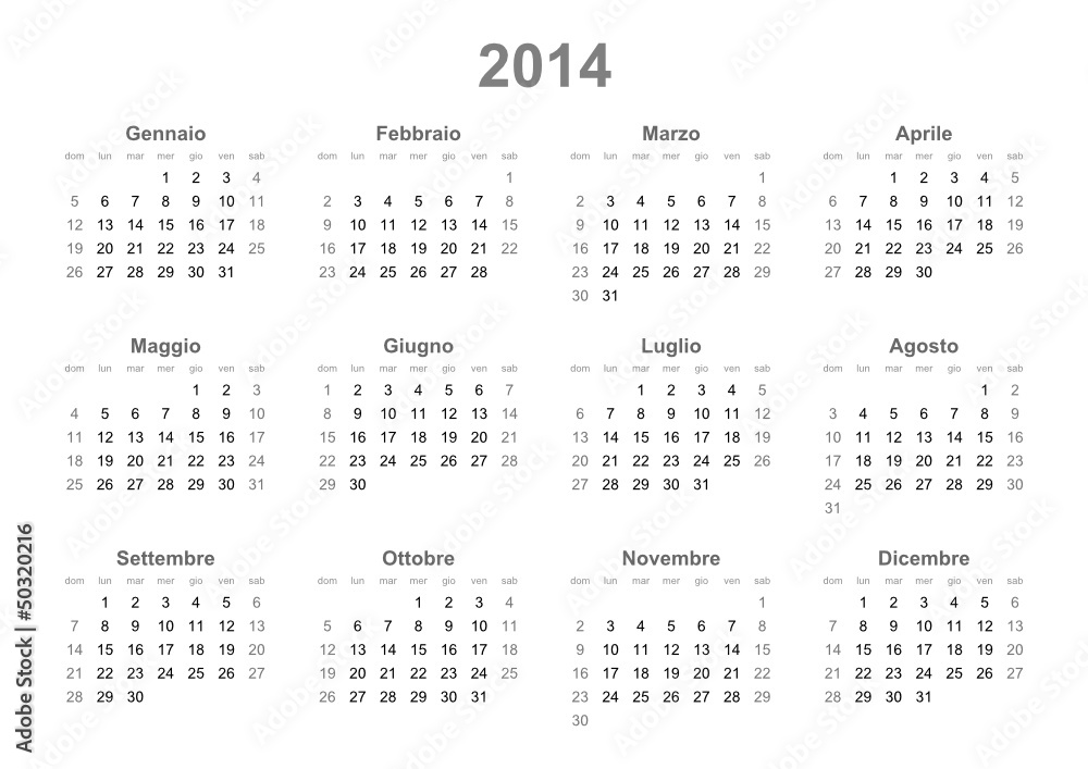 Italian 2014 calendar Italian 2014 calendar