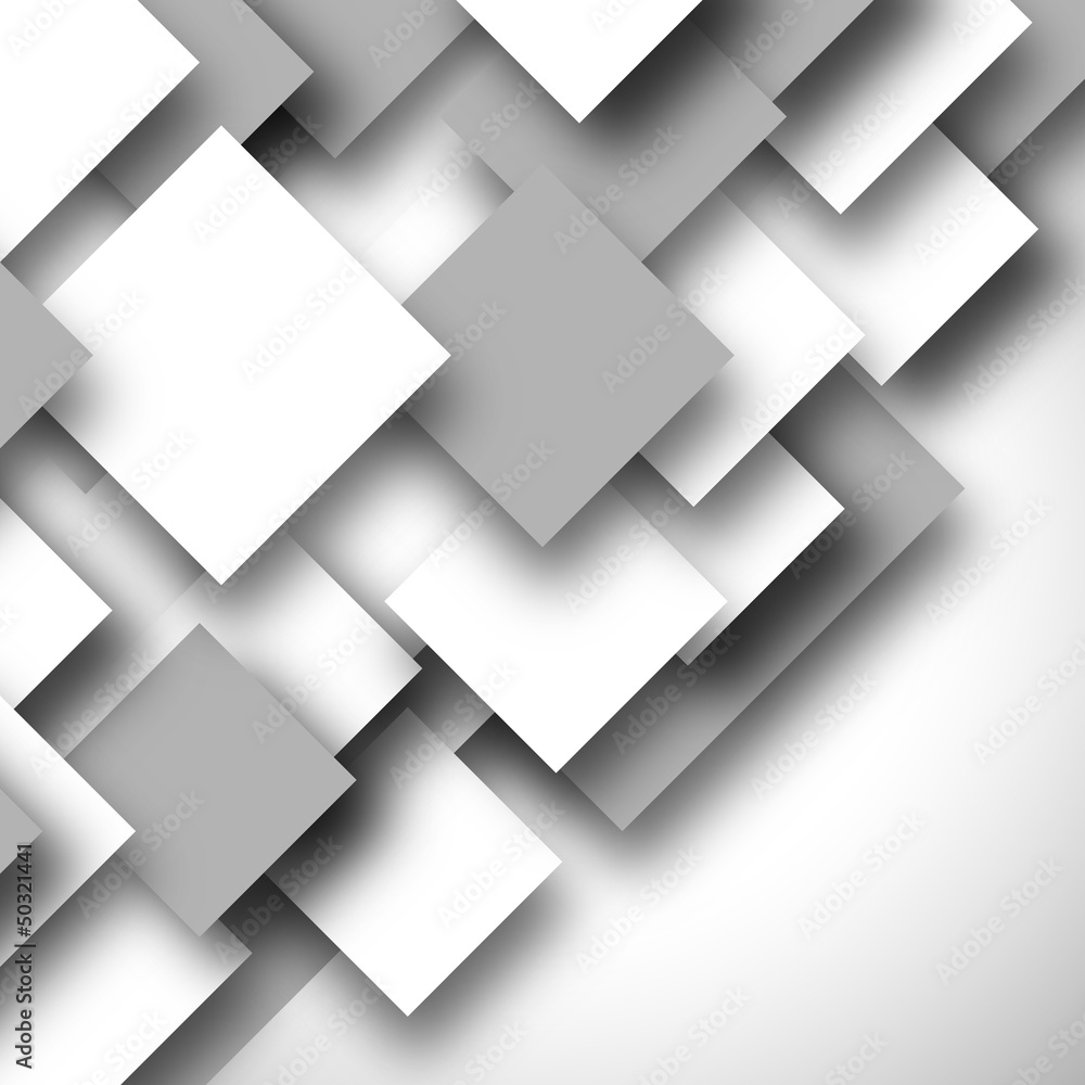 Fototapeta premium Black and white square empty background - blank quadrat vector d