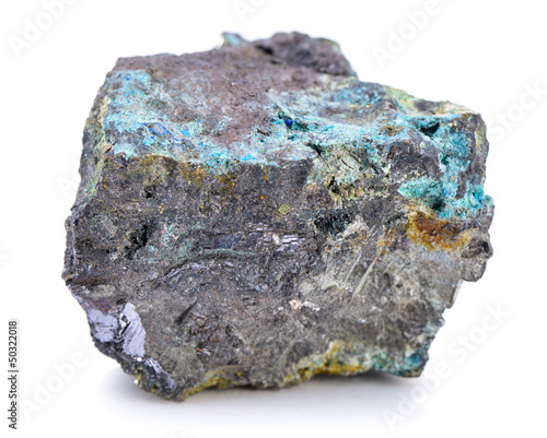 Iron ore isolated on white background photo
