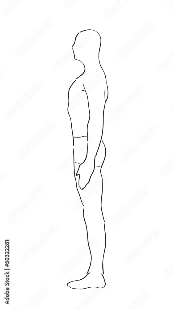 Naklejka premium man practicing yoga in position