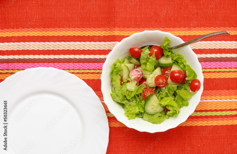 Salad In A White Bowl Salad In A White Bowl