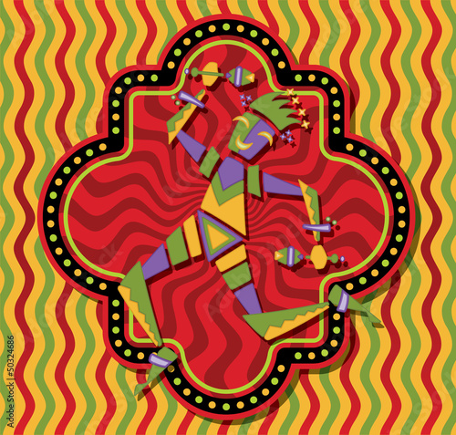 Carnival jester dancing