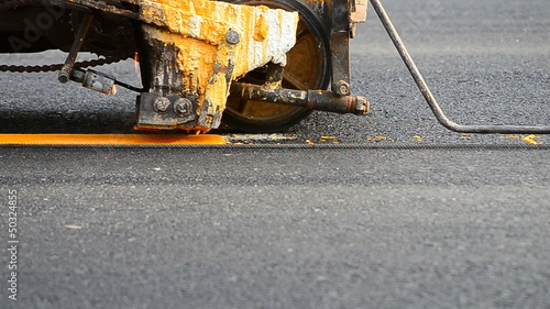 small machine paint line on road