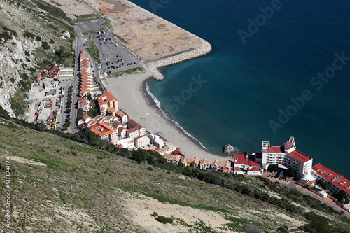 Aerial view of the Caleta bay in Gibraltar