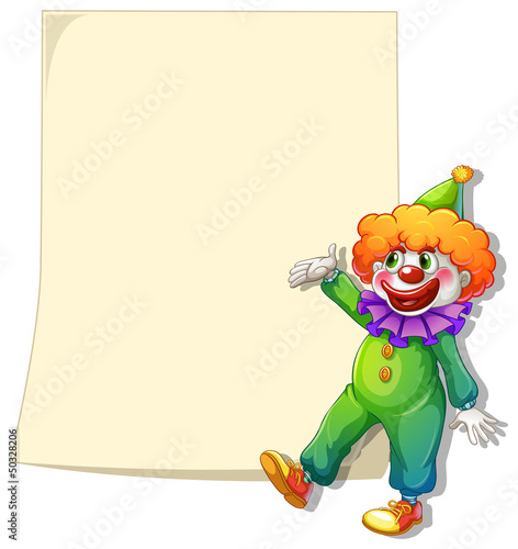 An empty space with a clown