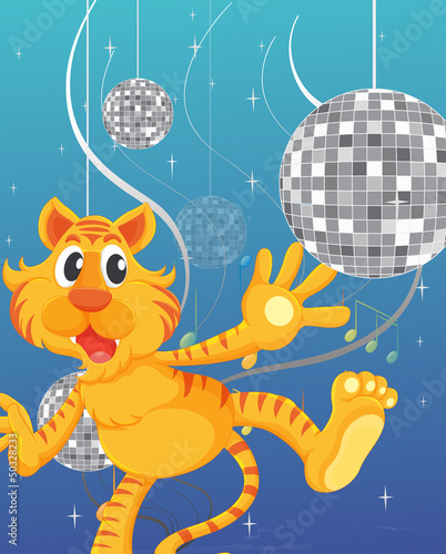 A tiger and the disco lights