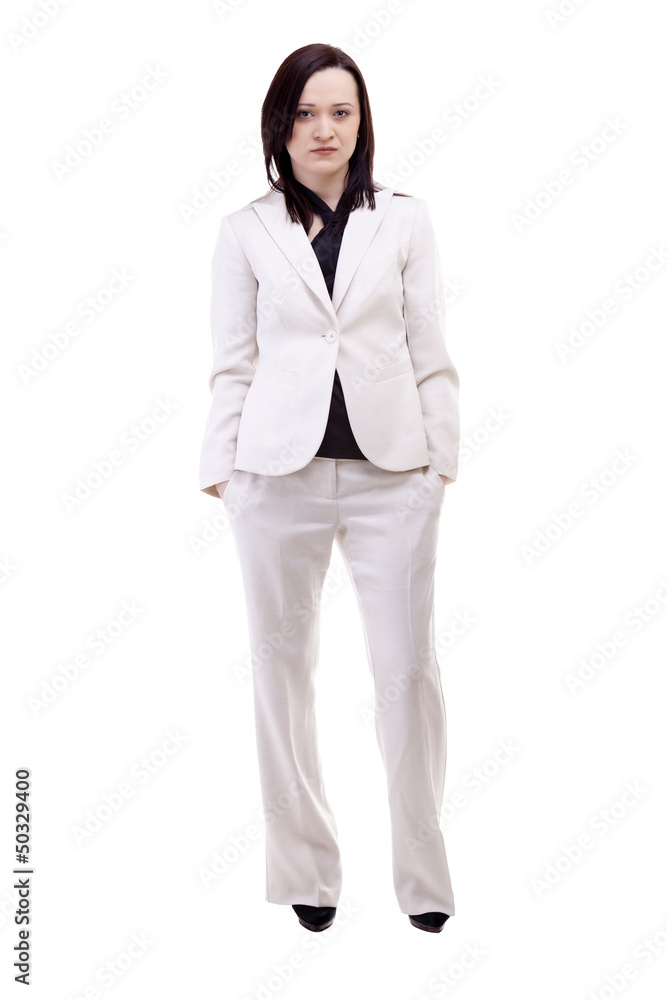 Beautiful caucasian businesswoman isolated on white background Beautiful caucasian businesswoman isolated on white background