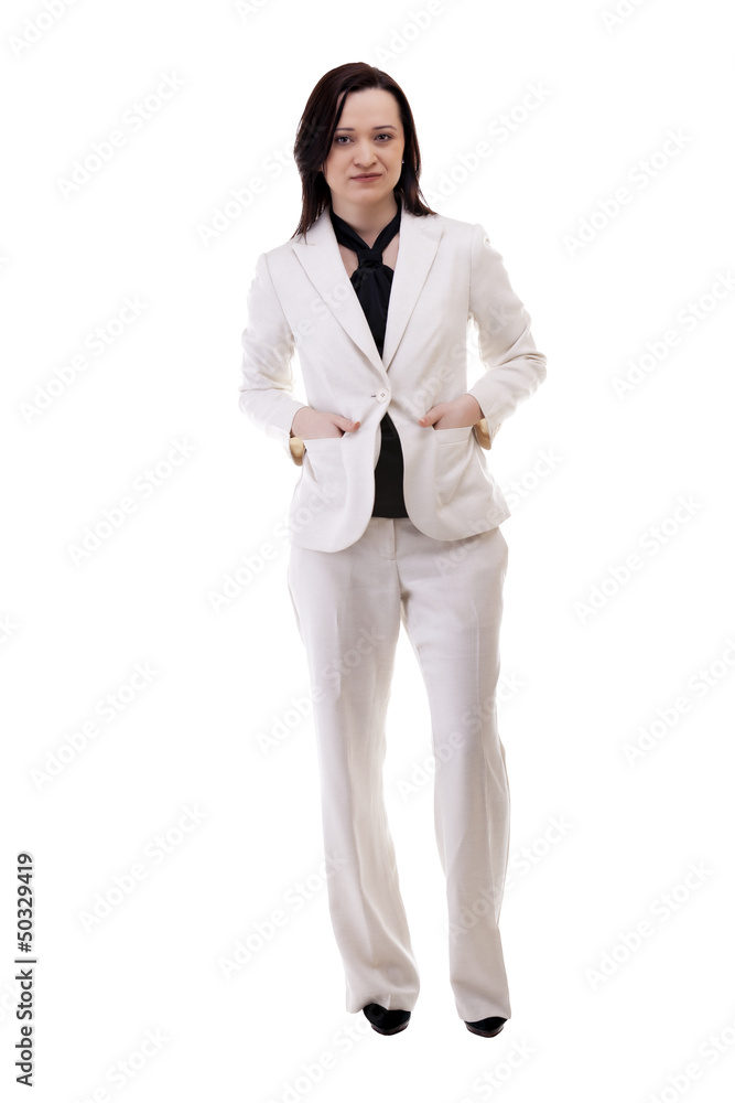 Beautiful Secretary isolated over white full body Beautiful Secretary isolated over white full body