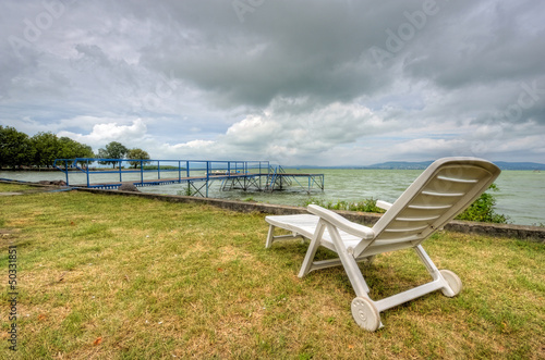 Deck chair on the beach