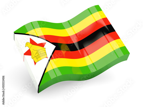3d flag of zimbabwe isolated on white