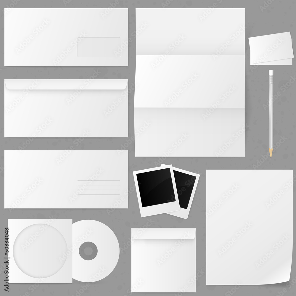 Set of paper envelopes. Vector illustration.