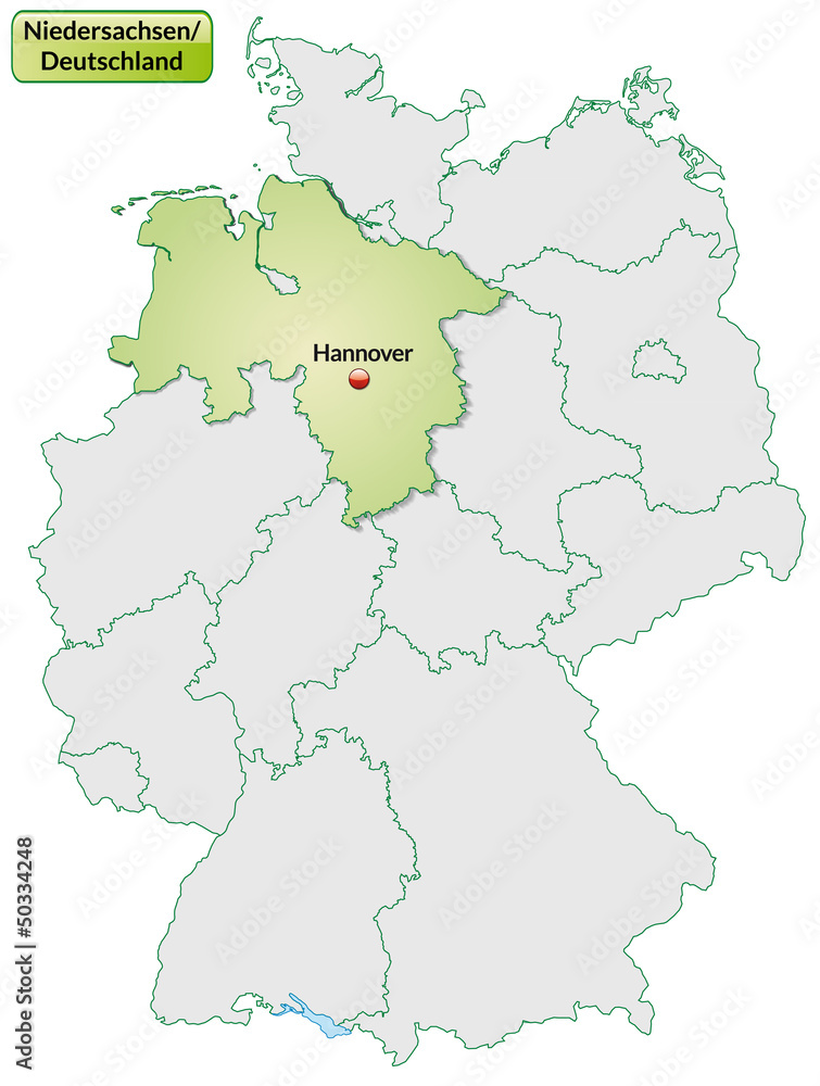 Landkarte von Deutschland und Niedersachsen