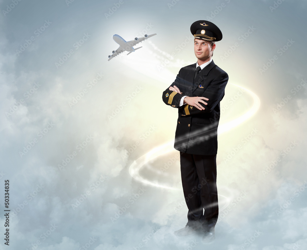 Naklejka premium Image of male pilot