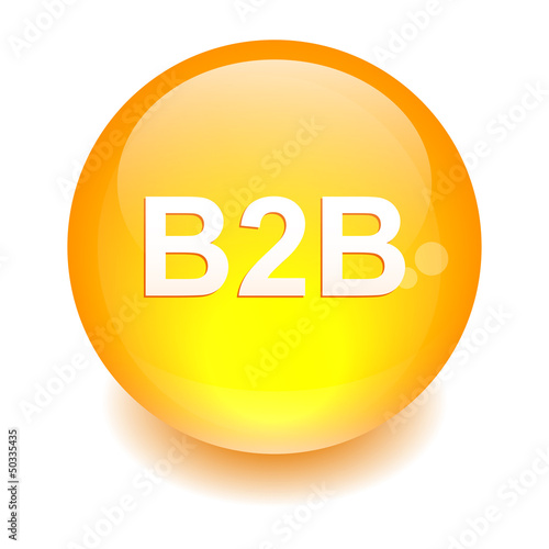 bouton sphere internet B2B icon orange