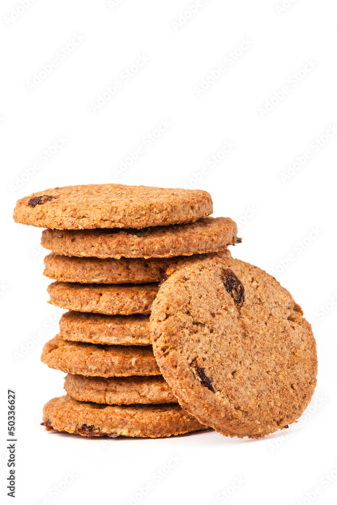 Chocolate homemade pastry cookies isolated on white background Chocolate homemade pastry cookies isolated on white background