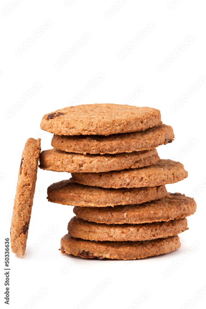 Chocolate homemade pastry cookies isolated on white background Chocolate homemade pastry cookies isolated on white background