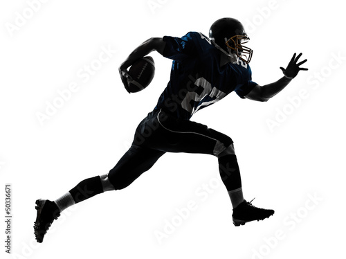 Photography american football player man running  silhouette