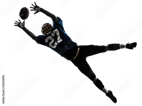 american football player man catching receiving silhouette