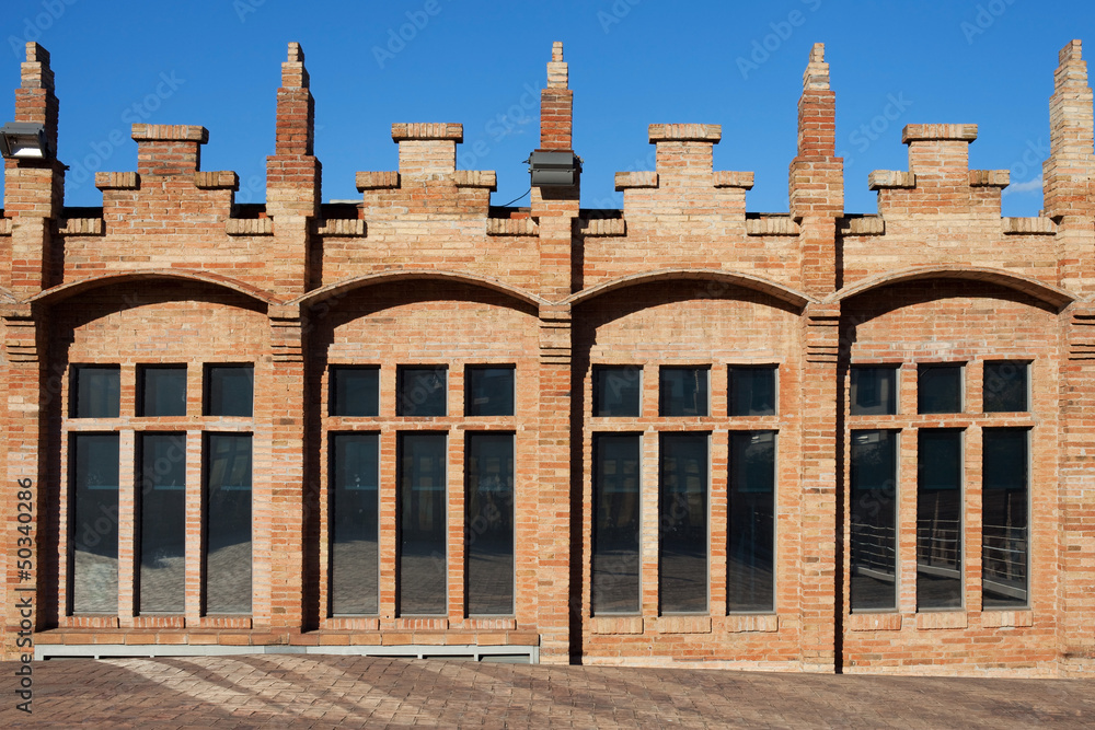 Modernist factory facade