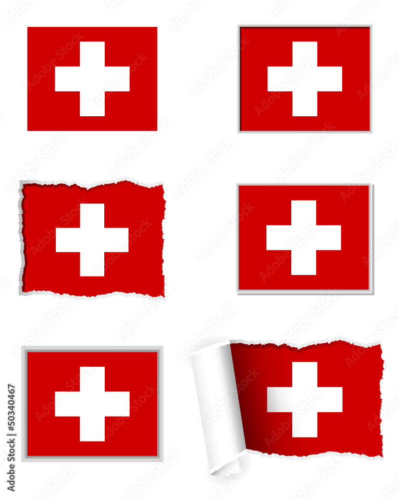 Obraz premium Fahnen Set Schweiz