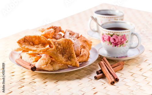 pastry with sugar and cinnamon