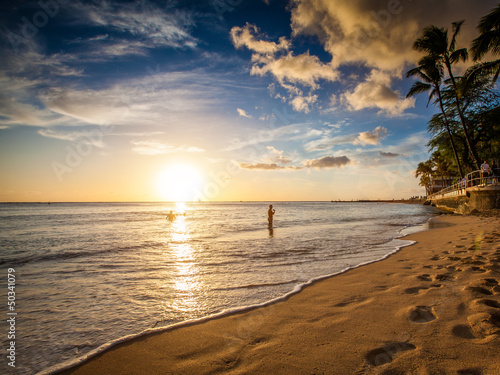 Sonnenuntergang @ Waikiki Beach, Hawai'i