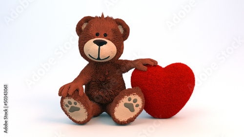 Teddybär mit Plüschherz