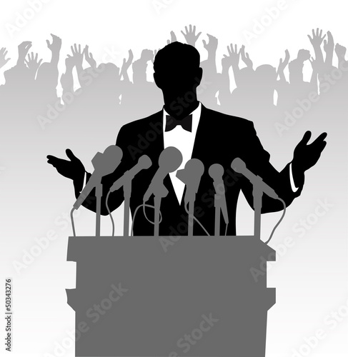 person before a microphone