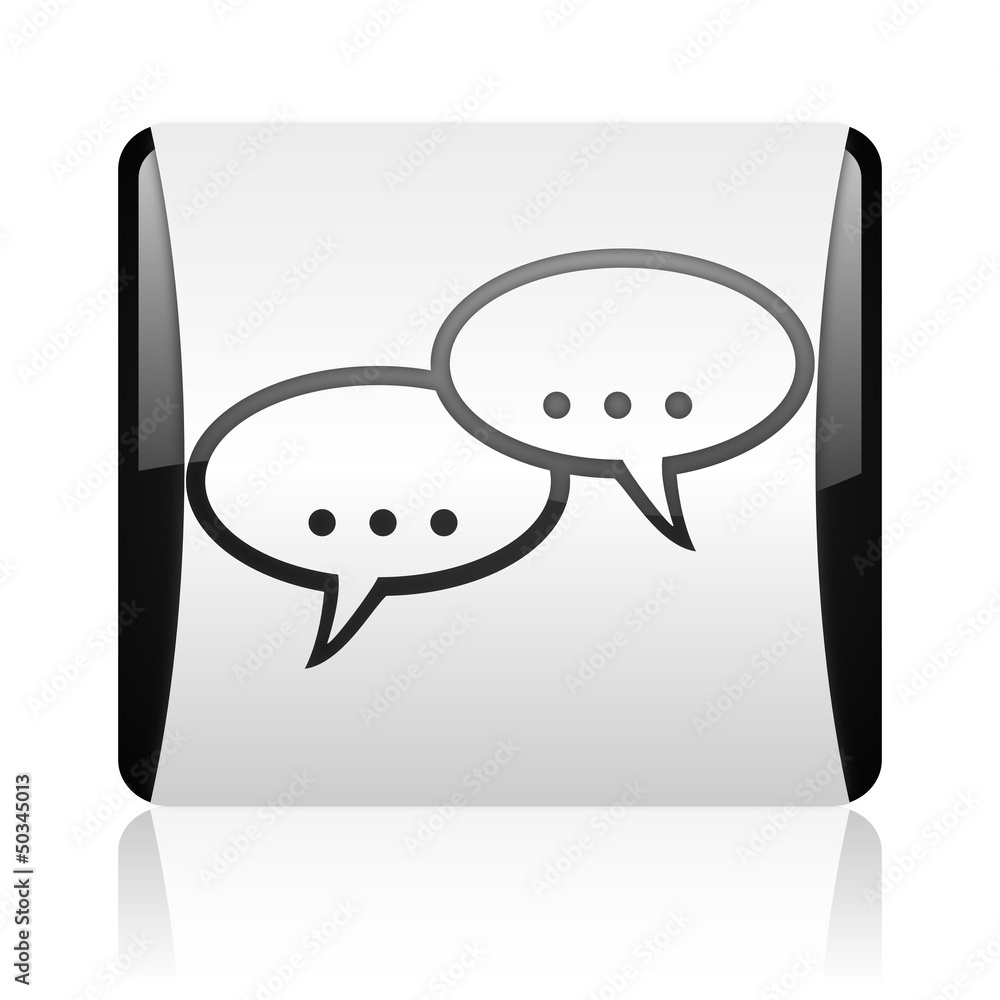 forum black and white square web glossy icon forum black and white square web glossy icon