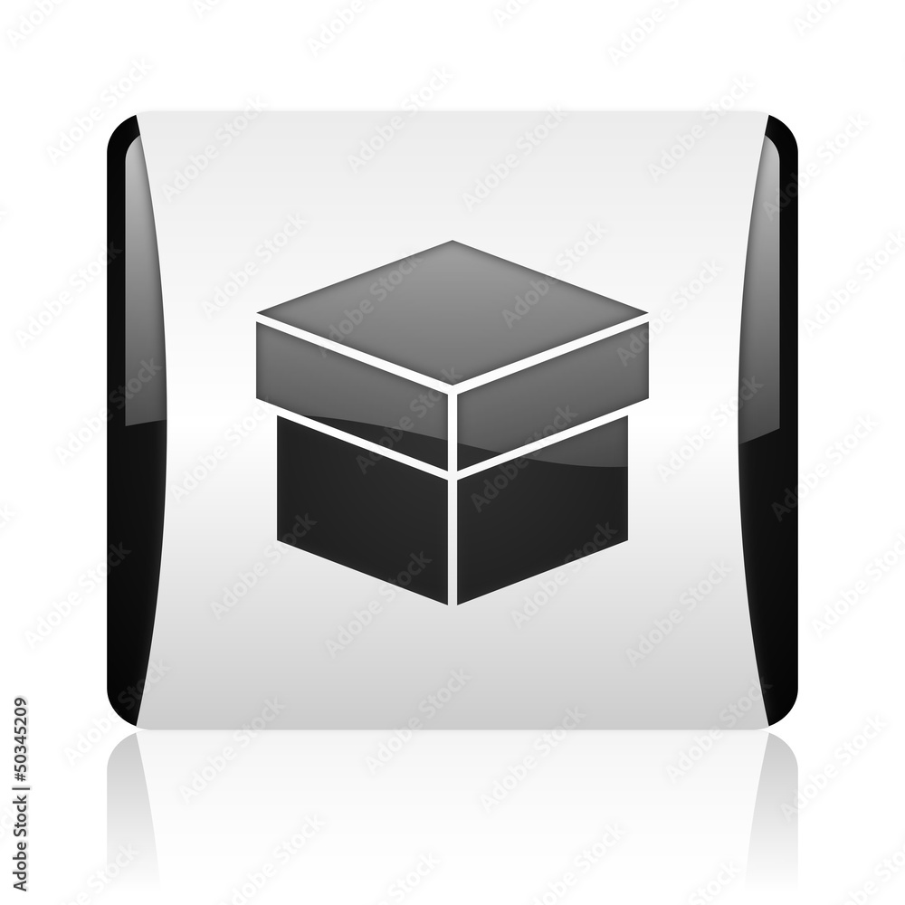 box black and white square web glossy icon box black and white square web glossy icon