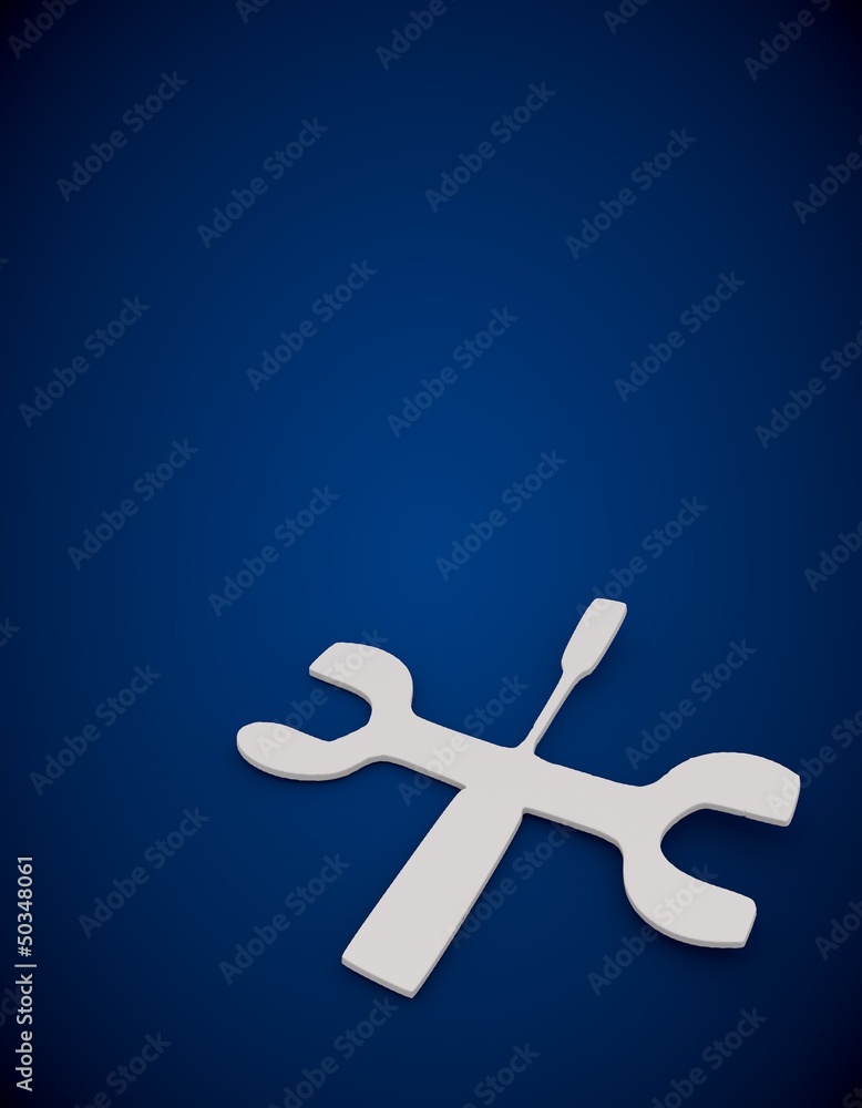 Mechanic symbol in a blue background Mechanic symbol in a blue background