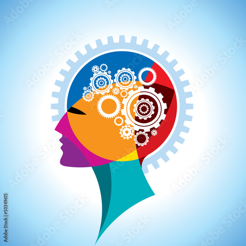 cogs and gear in human head
