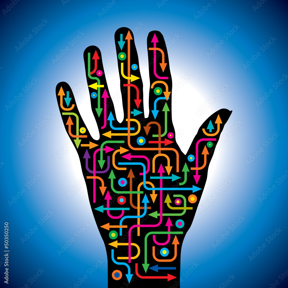 direction arrow in a hand shape direction arrow in a hand shape