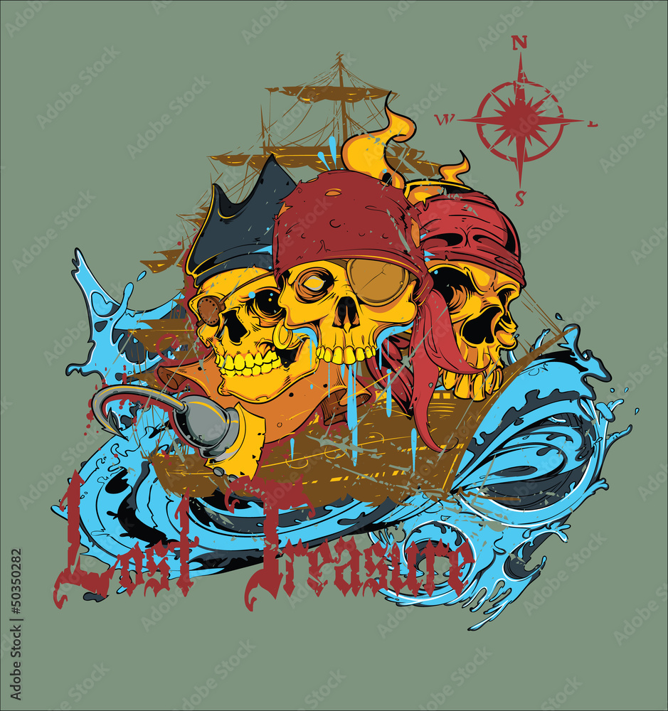 Obraz premium Wektor świata piratów