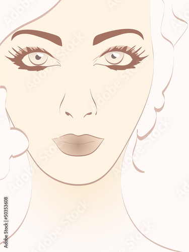 beautiful woman face portrait vector illustration eps 10