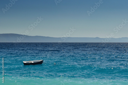 Boat at an open sea, Croatia