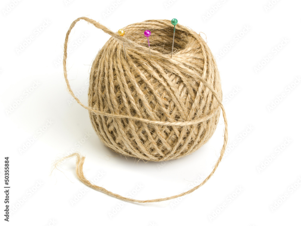 Ball of yarn with needles