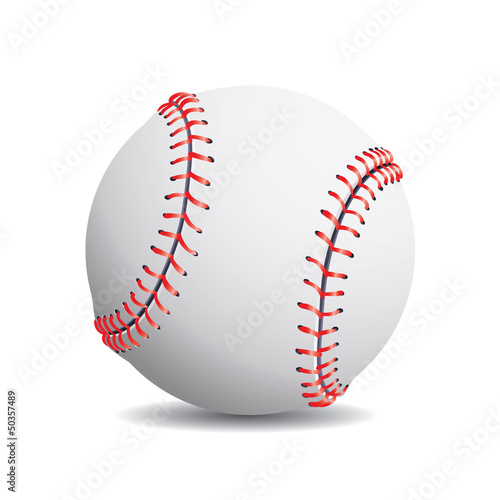 Realistic baseball on a white background.