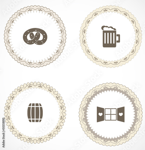 Vintage labels with icons