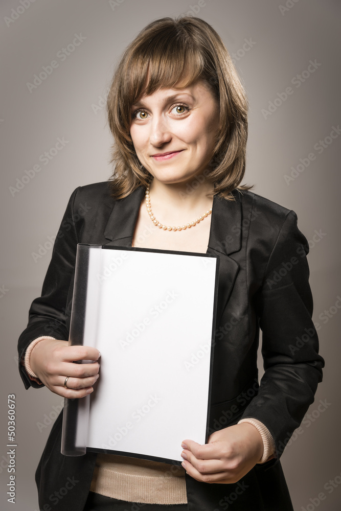 Naklejka premium Business woman with folder