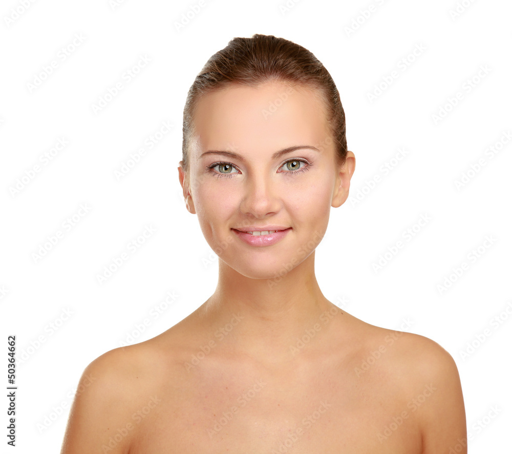 A beautiful woman, portrait isolated on white background A beautiful woman, portrait isolated on white background