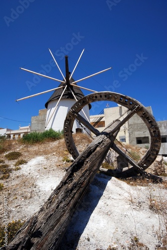 Grinding wheel and windmill, Andalusia © Arena Photo UK