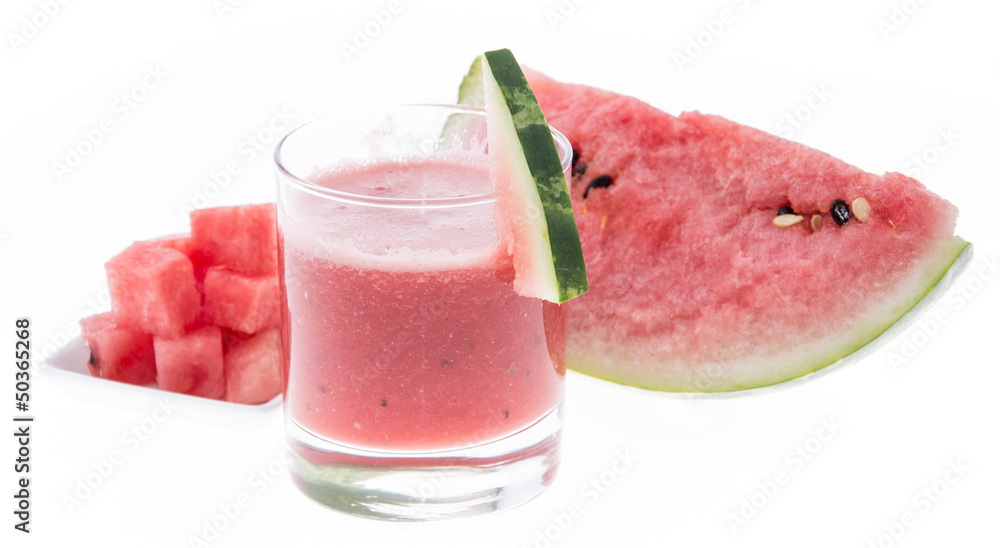 Homemade Watermelon Juice on white Homemade Watermelon Juice on white