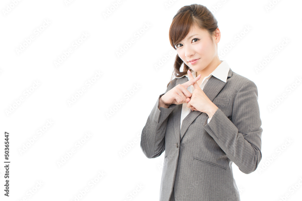 Beautiful asian business woman on white background Beautiful asian business woman on white background