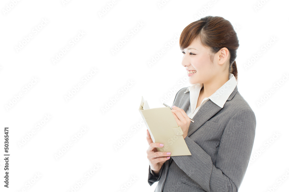 Beautiful asian business woman on white background Beautiful asian business woman on white background
