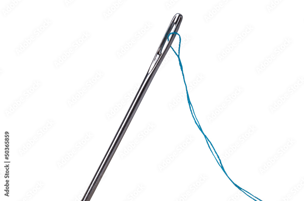 Obraz premium sewing needle on a white background
