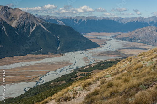 view of Waimakariri river from Bealey Spur