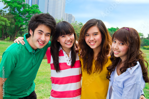 Group of Asian young people