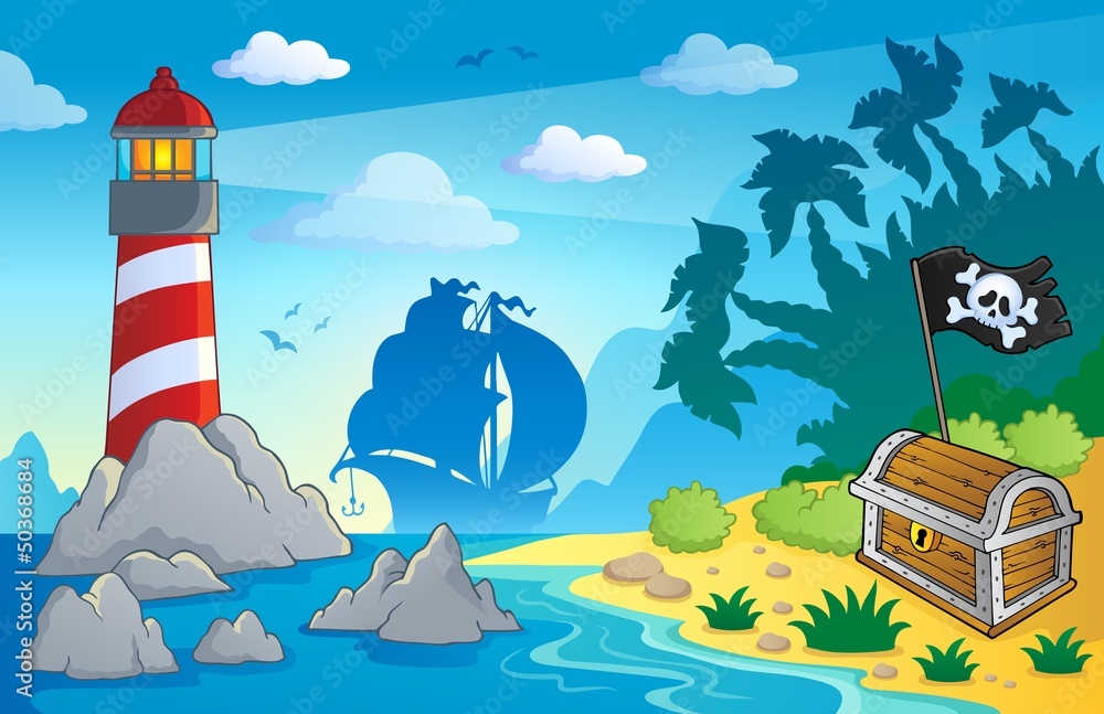 Naklejka premium Lighthouse theme image 2