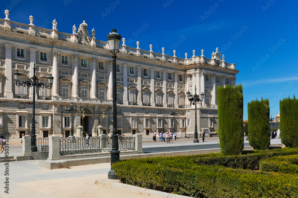 Royal Palace and park at Madrid Spain